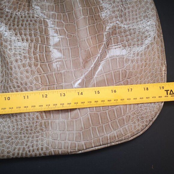 Jessica Simpson Reptile Print Faux Leather Tan Lined Handbag - Picture 7 of 8